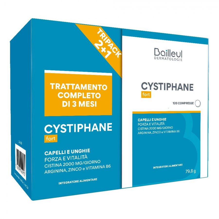 Cystiphane Fort Integratore Capelli E Unghie 3 Pacchi Da 120 Compresse 239,4 G Bambino - Immagine 3