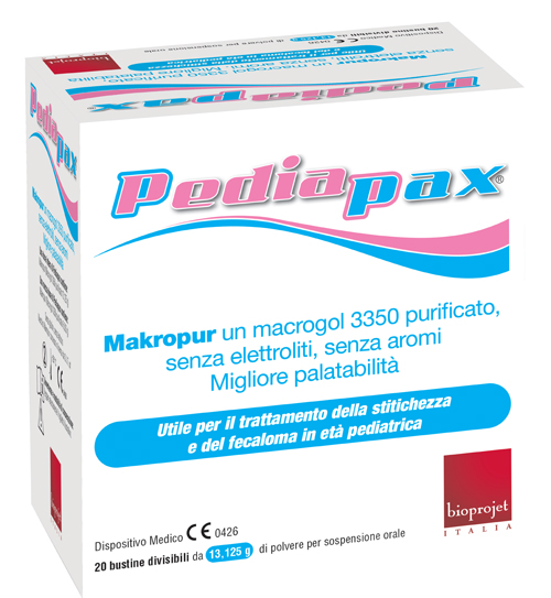 Pediapax polvere contro la stitichezza per bambini 20 bustine