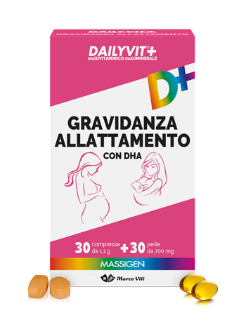 Massigen Dailyvit Integratore Gravidanza e Allattamento 30 Perle + 30 Compresse