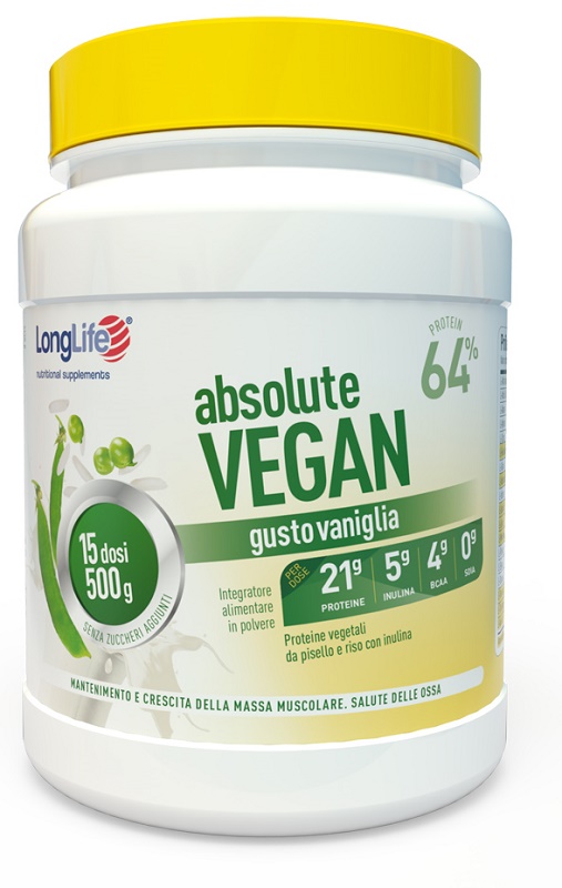 Longlife Absolute Vegan Integratore per la massa muscolare 500 Gr
