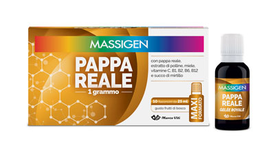 Massigen Pappa Reale Integratore Tonico Bambini e Anziani 10 Flaconcini