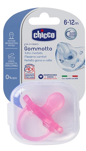 Chicco Physio Gommotto Ciuccio in silicone bimba 6-12 mesi