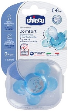 CHICCO Physio Comfort Succhietto azzurro in silicone 0 - 6 mesi