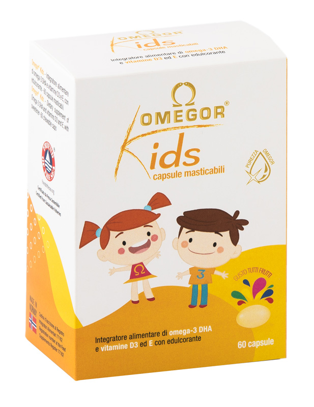 Omegor Kids Tutti Frutti integratore di Omega 3 - 60 Capsule