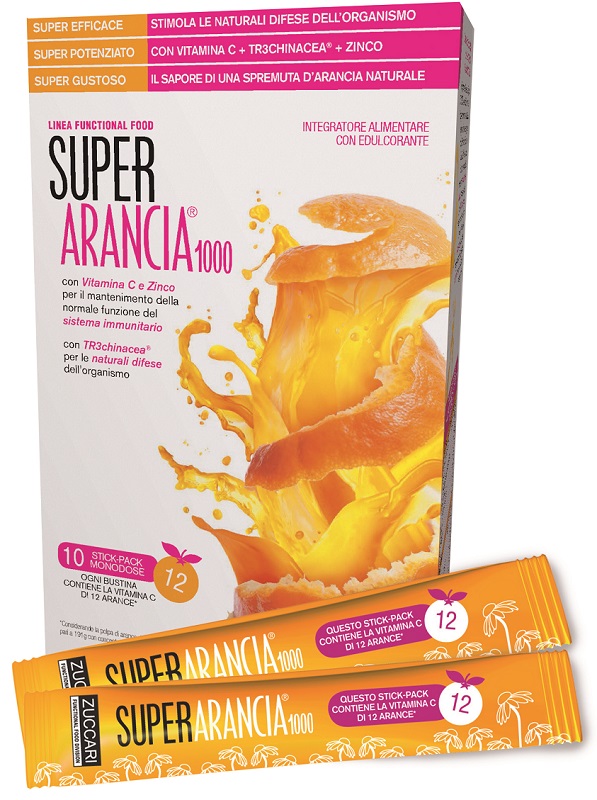 Super Arancia 1000 Integratore sistema immunitario 10 Bustine Stick