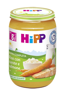 Hipp Riso con carote e salmone 220 g