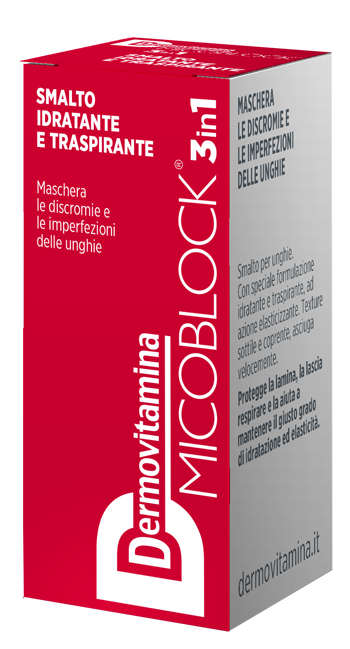 Dermovitamina micoblock 3 in 1 trattamento unghie rosso