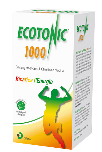 DIFASS ECOTONIC 1000 Integratore alimentare energizzante 14 stick