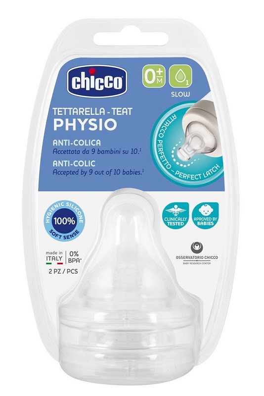 Chicco tettarella perfect5 in silicone 0 mesi 2 pezzi