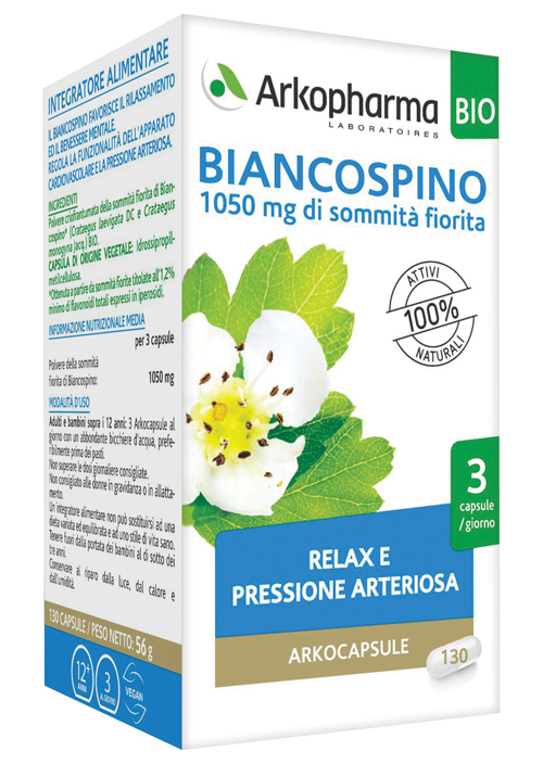 Arkopharma Biancospino integratore per il rilassamento 130 compresse
