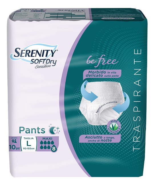 Serenity Soft Dry Sensitive Pannolone mutandina Maxi taglia L 10 pezzi