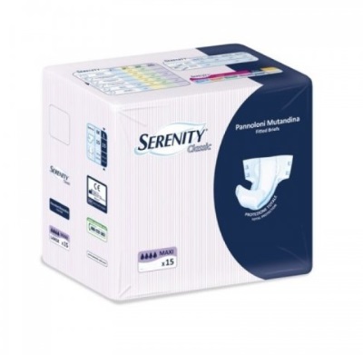 Serenity Classic Pannolone a mutanda Maxi taglia XL 15 pezzi