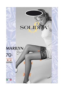 Solidea Marilyn 70 Sheer Calza Autoreggente Compressione 12/15 Mmhg Fumo Taglia 2 - Immagine 4