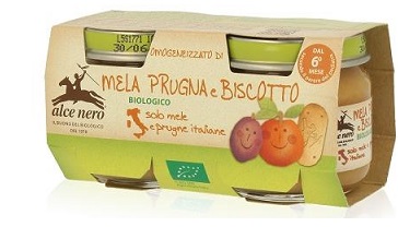 Alce Nero – Omogeneizzato Mela Prugna Biscotto 2x80g