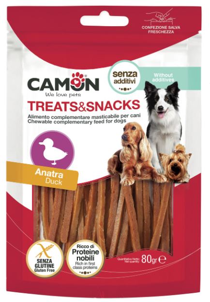 Camon Snack Treat&Snacks Strips All'anatra Per Cani, 80G - Immagine 3