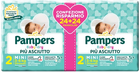 Pampers – Pampers Baby Dry Duo Mini N.2 3-6 Kg 48 Pezzi