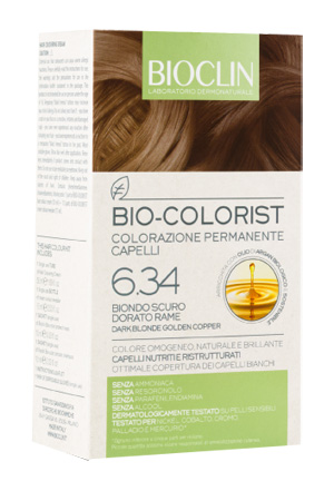Bioclin Scuro/Dorato Bio Colorist Tinta 6,34 Biondo Rame Per Colorazione Permanente Kit - Immagine 5