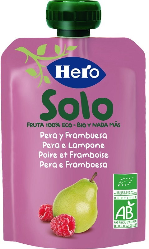 Hero Baby – Hero Baby Solo Frutta Frullata 100% Pera Lampone 100g