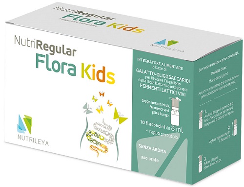 Nutrileya Nutriregular Flora Kids Per Equilibrio Intestinale 10 Flaconcini Da 8 Ml - Immagine 3