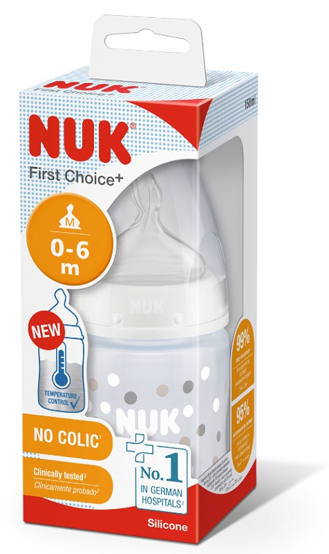 NUK BIB FC+ TC PL150ML SIL 0-6M
