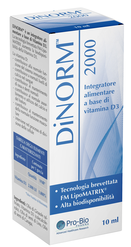 Pro-Bio Integra Dinorm 2000 Gocce Integratore Di Vitamina D3 10 Ml - Immagine 5