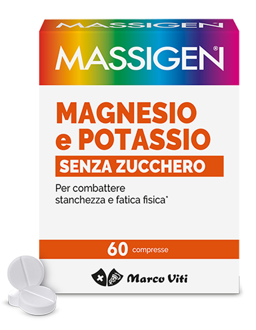 MASSIGEN integratore magnesio e potassio senza zucchero 60 compresse