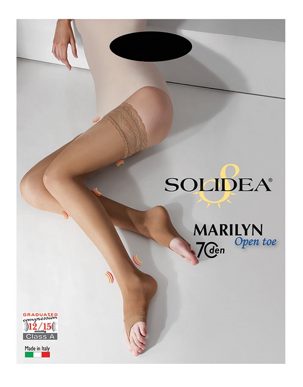 Solidea Nero Marilyn 70 Calza Autoreggente Punta Aperta Tg 3-Ml - Immagine 4