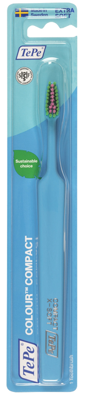TePe Colour Compact spazzolino da denti Extra Soft Toothbrush Turquoise - Immagine 2