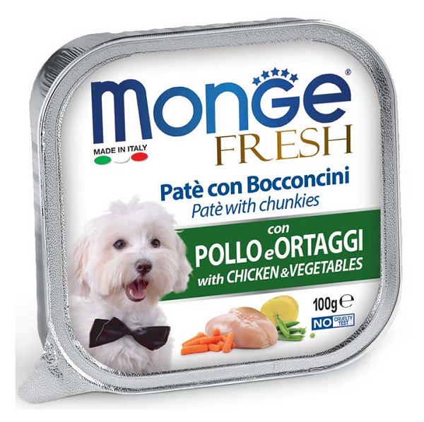 Monge Fresh Dog Adult Paté con Bocconcini con Pollo e Verdure 100 gr - Immagine 6