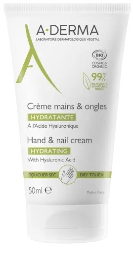A-DERMA Crema Mani Idratante 50ml per Pelli Secche e Sensibili Leggera Non Grassa