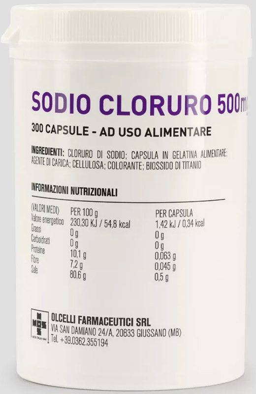 SODIO CLORURO MOS 500MG 300CPS
