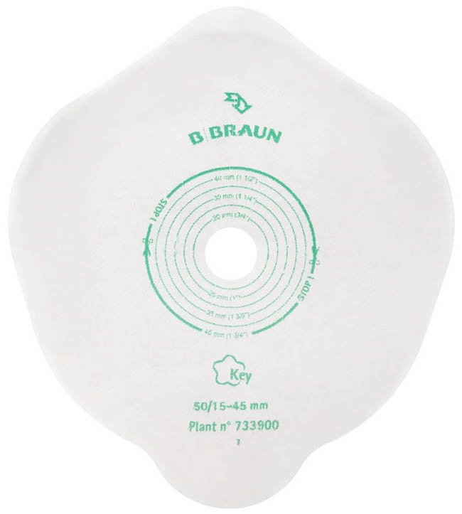 Flexima Placca Piana Key 40 Mm Ritagliabile 15 35 Mm Con Protettore Cutaneo Idrocolloidale E Flangia 5 Pezzi - Immagine 3