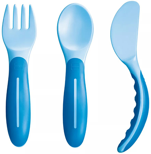 Mam Baby Azzurro Posate Mam Baby's Cutlery 6+ Mesi, Colore - Immagine 3