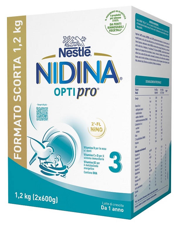 Nidina Optipro 3 Latte Di Crescita In Polvere Per Bambini Da 12 Mesi 2X600g - Immagine 4