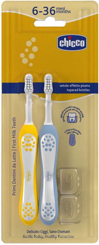 Chicco Spazzolino 6-36 Mesi+Doppio Azzurro-Giallo - Immagine 5