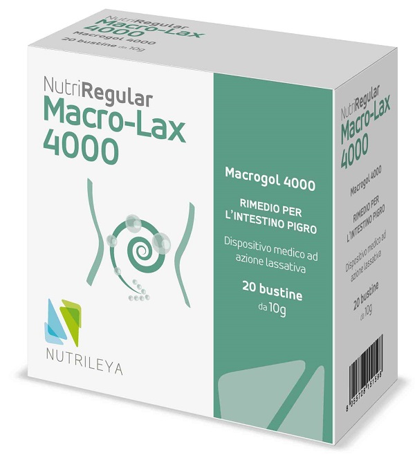 Nutrileya Nutriregular Macro Lax 4000 Per Stitichezza E Regolarità Intestinale 20 Bustine Da 10G - Immagine 3