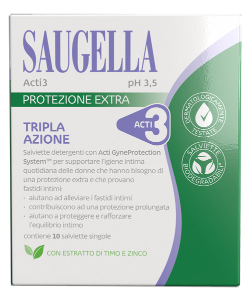 SAUGELLA ACTI3 SALVIETTINE 10PZ