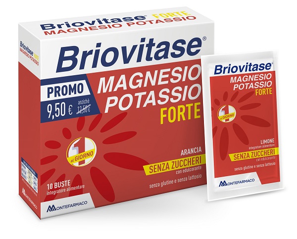 Montefarmaco Otc Spa Rosso Integratore Briovitase Forte Magnesio E Potassio, 10 Bustine - Immagine 3