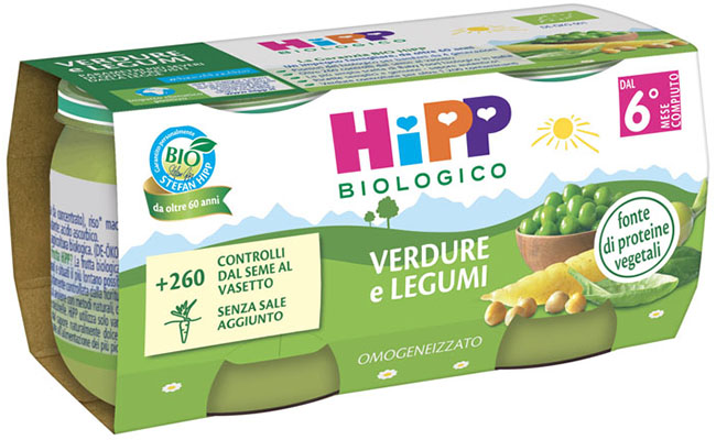 HIPP OMOG BIO VERD/LEGUMI 2X80GR