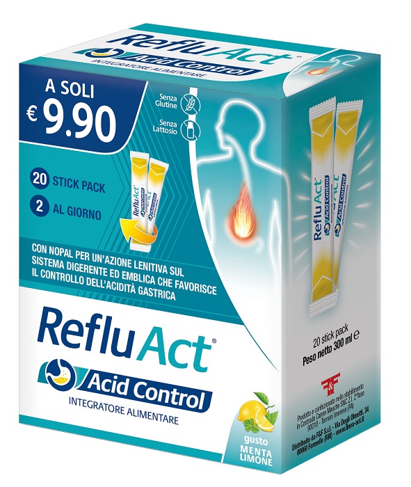Linea Act Di F&F Refluact Acid Control Integratore Controllo Acidità Gastrica E Reflusso 20 Stick - Immagine 6