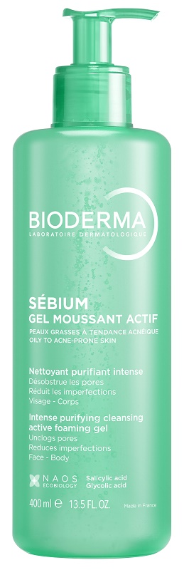 Bioderma Sebium Gel Moussant Actif Detergente Attivo Per Pelle Grassa E Acneica 400Ml - Immagine 9