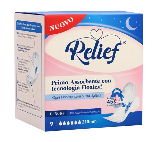Relief Srl Bianco Relief Assorbenti Notte 9 Pezzi - Immagine 3