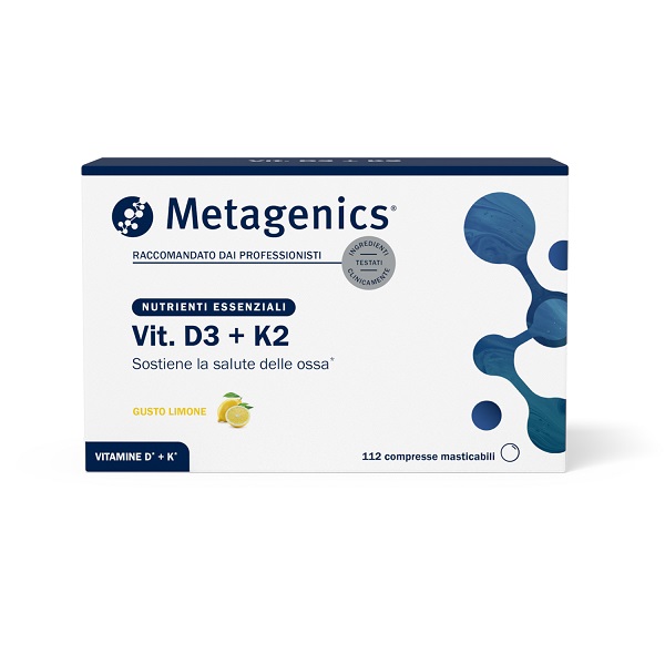 Metagenics Vitamina D3+K2 112 Compresse Masticabili Gusto Limone - Immagine 3