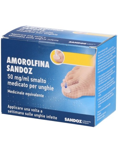 AMOROLFINA (SANDOZ)*smalto unghie 1 flacone 2,5 ml 50 mg/ml