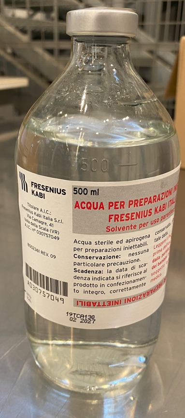 ACQUA PER PREPARAZIONI INIETTABILI (FRESENIUS KABI)*1 flacone 500 ml