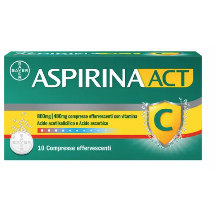 ASPIRINAACT 10 compresse effervescenti 800+480MG