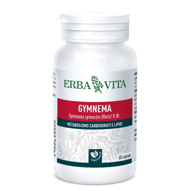 Erba Vita Gymnema Integratore Metabolismo Carboidrati e Lipidi 60 Capsule