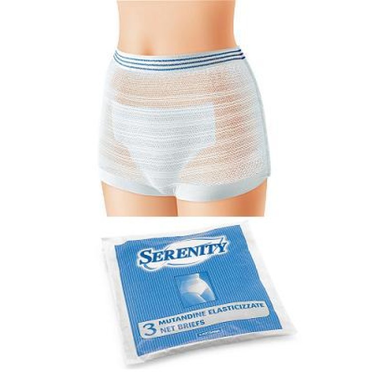 Serenity Mutandine elastica a rete taglia S 3 pezzi