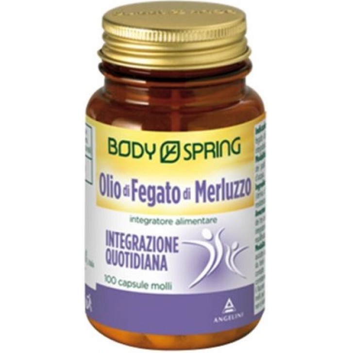 Body Spring Olio di fegato di merluzzo integratore colesterolo 100 capsule