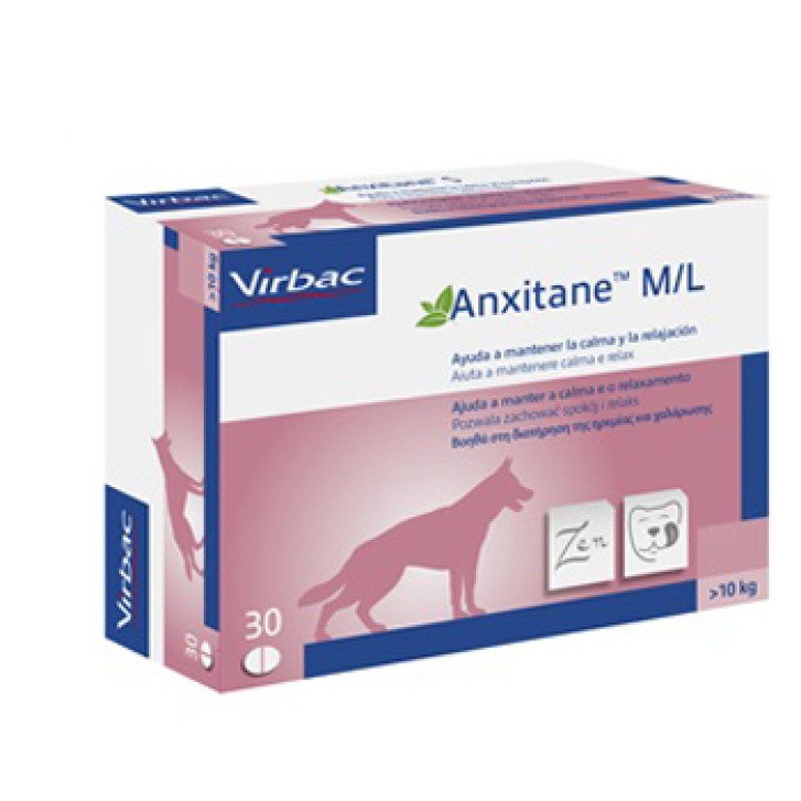 Anxitane M/L mangime complementare per cani e i gatti calmi e rilassati 30 compresse